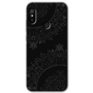 Xiaomi Redmi Note 6 Pro Siyah Mandala Baskılı Uyumlu Silikon Kılıf