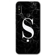 Xiaomi Redmi Note 6 Pro Siyah Mermer Desenli Ş Harfi Baskılı Uyumlu Silikon Kılıf
