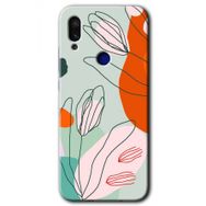 Xiaomi Redmi Note 7 Vektör Çiçekler Baskılı Uyumlu Silikon Kılıf