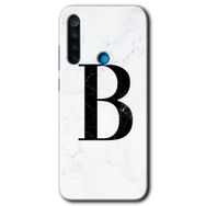 Xiaomi Redmi Note 8 Beyaz Mermer Desenli A Harfi Baskılı Uyumlu Silikon Kılıf