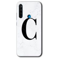 Xiaomi Redmi Note 8 Beyaz Mermer Desenli C Harfi Baskılı Uyumlu Silikon Kılıf
