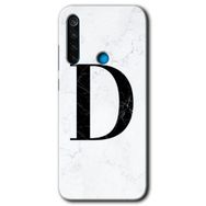Xiaomi Redmi Note 8 Beyaz Mermer Desenli E Harfi Baskılı Uyumlu Silikon Kılıf