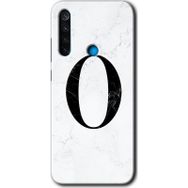 Xiaomi Redmi Note 8 Beyaz Mermer Desenli Ö Harfi Baskılı Uyumlu Silikon Kılıf