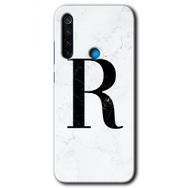 Xiaomi Redmi Note 8 Beyaz Mermer Desenli S Harfi Baskılı Uyumlu Silikon Kılıf
