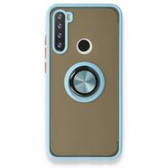 Xiaomi Redmi Note 8 Montreal Yüzüklü Silikon Kapak Buz Mavi Kılıf