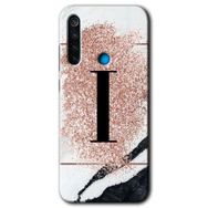 Xiaomi Redmi Note 8 Pembe Mermer Desenli J Harfi Baskılı Uyumlu Silikon Kılıf