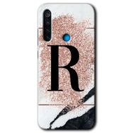 Xiaomi Redmi Note 8 Pembe Mermer Desenli Ş Harfi Baskılı Uyumlu Silikon Kılıf