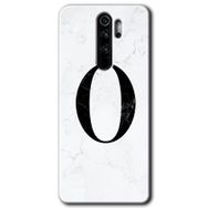 Xiaomi Redmi Note 8 Pro Beyaz Mermer Desenli Ö Harfi Baskılı Uyumlu Silikon Kılıf