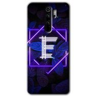 Xiaomi Redmi Note 8 Pro Dark Neon Yaprak E Harfi Baskılı Uyumlu Silikon Kılıf