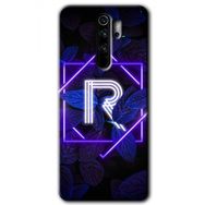 Xiaomi Redmi Note 8 Pro Dark Neon Yaprak R Harfi Baskılı Uyumlu Silikon Kılıf