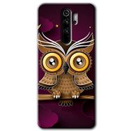 Xiaomi Redmi Note 8 Pro Owl Bird Branch Baskılı Uyumlu Silikon Kılıf
