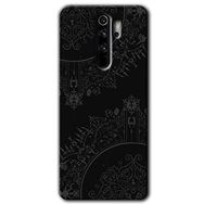 Xiaomi Redmi Note 8 Pro Siyah Mandala Baskılı Uyumlu Silikon Kılıf