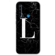 Xiaomi Redmi Note 8 Siyah Mermer Desenli M Harfi Baskılı Uyumlu Silikon Kılıf