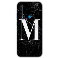 Xiaomi Redmi Note 8 Siyah Mermer Desenli N Harfi Baskılı Uyumlu Silikon Kılıf