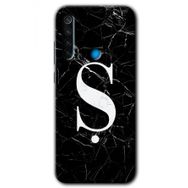 Xiaomi Redmi Note 8 Siyah Mermer Desenli T Harfi Baskılı Uyumlu Silikon Kılıf