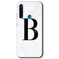 Xiaomi Redmi Note 8T Beyaz Mermer Desenli A Harfi Baskılı Uyumlu Silikon Kılıf
