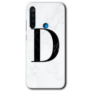 Xiaomi Redmi Note 8T Beyaz Mermer Desenli E Harfi Baskılı Uyumlu Silikon Kılıf