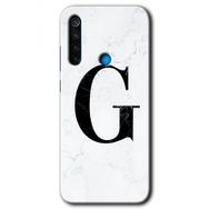 Xiaomi Redmi Note 8T Beyaz Mermer Desenli H Harfi Baskılı Uyumlu Silikon Kılıf
