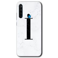Xiaomi Redmi Note 8T Beyaz Mermer Desenli İ Harfi Baskılı Uyumlu Silikon Kılıf