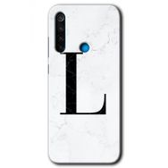 Xiaomi Redmi Note 8T Beyaz Mermer Desenli M Harfi Baskılı Uyumlu Silikon Kılıf