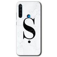 Xiaomi Redmi Note 8T Beyaz Mermer Desenli T Harfi Baskılı Uyumlu Silikon Kılıf