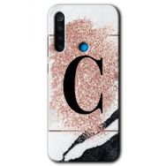 Xiaomi Redmi Note 8T Pembe Mermer Desenli Ç Harfi Baskılı Uyumlu Silikon Kılıf