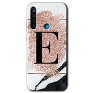 Xiaomi Redmi Note 8T Pembe Mermer Desenli F Harfi Baskılı Uyumlu Silikon Kılıf