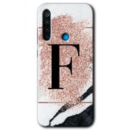 Xiaomi Redmi Note 8T Pembe Mermer Desenli G Harfi Baskılı Uyumlu Silikon Kılıf