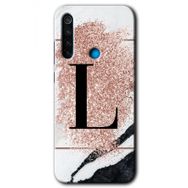 Xiaomi Redmi Note 8T Pembe Mermer Desenli M Harfi Baskılı Uyumlu Silikon Kılıf