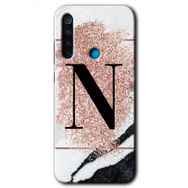 Xiaomi Redmi Note 8T Pembe Mermer Desenli Ö Harfi Baskılı Uyumlu Silikon Kılıf
