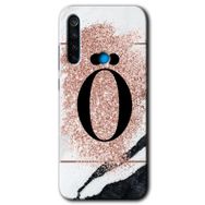 Xiaomi Redmi Note 8T Pembe Mermer Desenli P Harfi Baskılı Uyumlu Silikon Kılıf