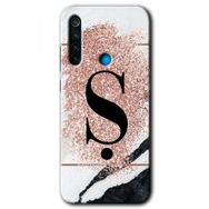Xiaomi Redmi Note 8T Pembe Mermer Desenli T Harfi Baskılı Uyumlu Silikon Kılıf