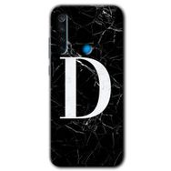 Xiaomi Redmi Note 8T Siyah Mermer Desenli E Harfi Baskılı Uyumlu Silikon Kılıf
