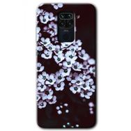 Xiaomi Redmi Note 9 Beyaz Çiçek Baskılı Uyumlu Silikon Kılıf