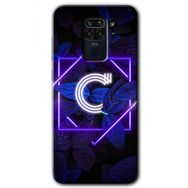 Xiaomi Redmi Note 9 Dark Neon Yaprak Ç Harfi Baskılı Uyumlu Silikon Kılıf