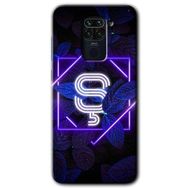 Xiaomi Redmi Note 9 Dark Neon Yaprak Ş Harfi Baskılı Uyumlu Silikon Kılıf