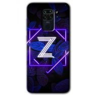 Xiaomi Redmi Note 9 Dark Neon Yaprak Z Harfi Baskılı Uyumlu Silikon Kılıf