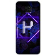 Xiaomi Redmi Note 9 Pro Dark Neon Yaprak H Harfi Baskılı Uyumlu Silikon Kılıf