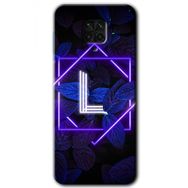 Xiaomi Redmi Note 9 Pro Dark Neon Yaprak L Harfi Baskılı Uyumlu Silikon Kılıf