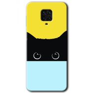 Xiaomi Redmi Note 9 Pro Kara Kedi Baskılı Uyumlu Silikon Kılıf