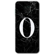 Xiaomi Redmi Note 9 Pro Siyah Mermer Desenli Ö Harfi Baskılı Uyumlu Silikon Kılıf