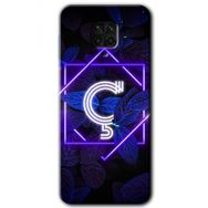 Xiaomi Redmi Note 9S Dark Neon Yaprak C Harfi Baskılı Uyumlu Silikon Kılıf