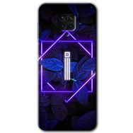 Xiaomi Redmi Note 9S Dark Neon Yaprak İ Harfi Baskılı Uyumlu Silikon Kılıf