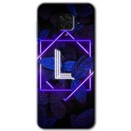 Xiaomi Redmi Note 9S Dark Neon Yaprak L Harfi Baskılı Uyumlu Silikon Kılıf