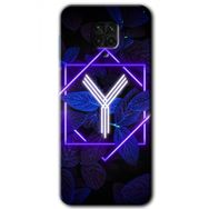 Xiaomi Redmi Note 9S Dark Neon Yaprak Y Harfi Baskılı Uyumlu Silikon Kılıf
