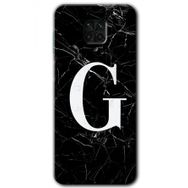 Xiaomi Redmi Note 9s Siyah Mermer Desenli G Harfi Baskılı Uyumlu Silikon Kılıf