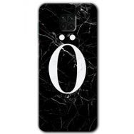 Xiaomi Redmi Note 9s Siyah Mermer Desenli Ö Harfi Baskılı Uyumlu Silikon Kılıf