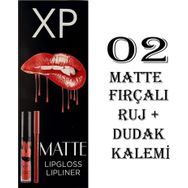 Xp 8680331748738 Matte Lipgloss Ruj + Lipliner Dudak Kalemi