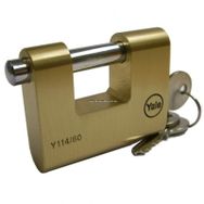Yale Kilit 90 mm Oval Kayar Pimli Milli Prinç Sarı Asma Kilit