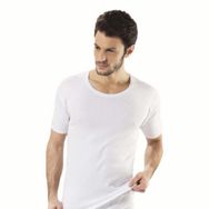 Yaren Tuhafiye 606 6'lı Beyaz Paket Hmd Kısakol Erkek Bisiklet Yaka Penye Fanila Atlet